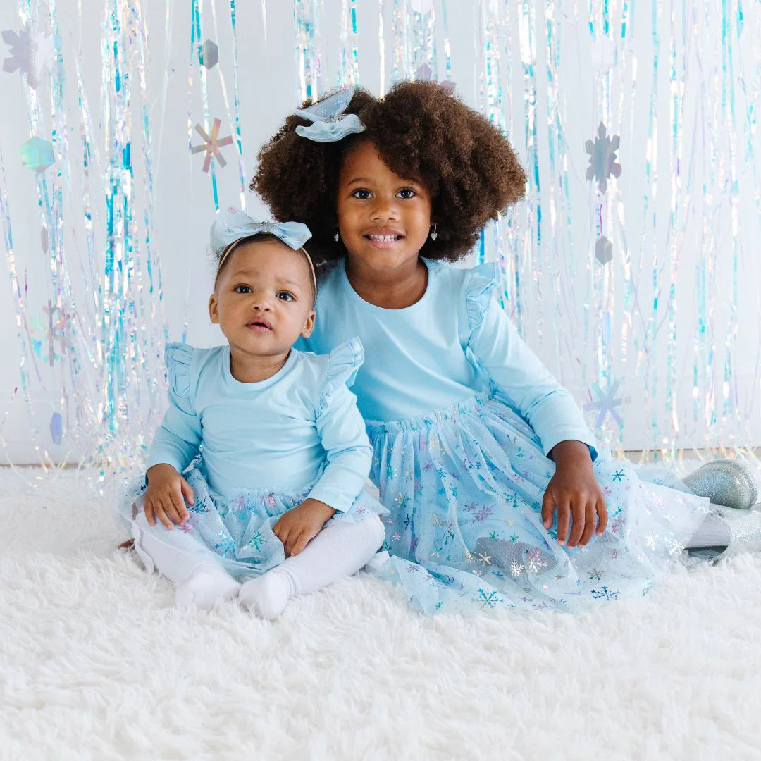 Sweet Wink Toddler Girls Snow Princess Iridescent Long Sleeve Tutu Dress