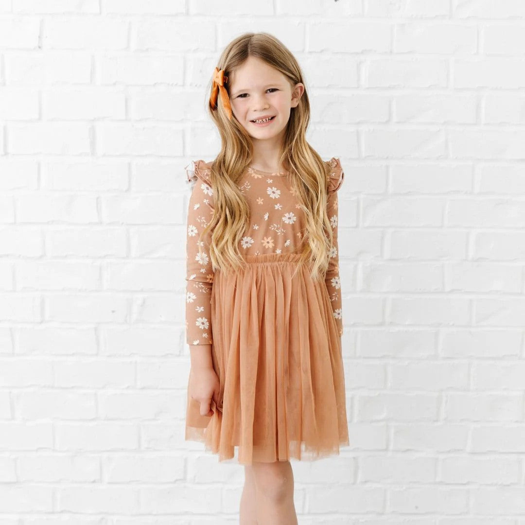 long sleeve coquette dress Sweet Wink Ditsy Fall Floral LS Tutu Dress 7/8Y