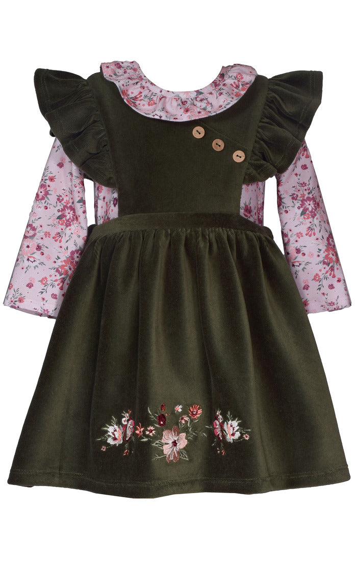 Bonnie Jean Green Baby Girls Embroidered Corduroy Jumper Bonnie Jean Green Baby Girls Embroidered Corduroy Jumper