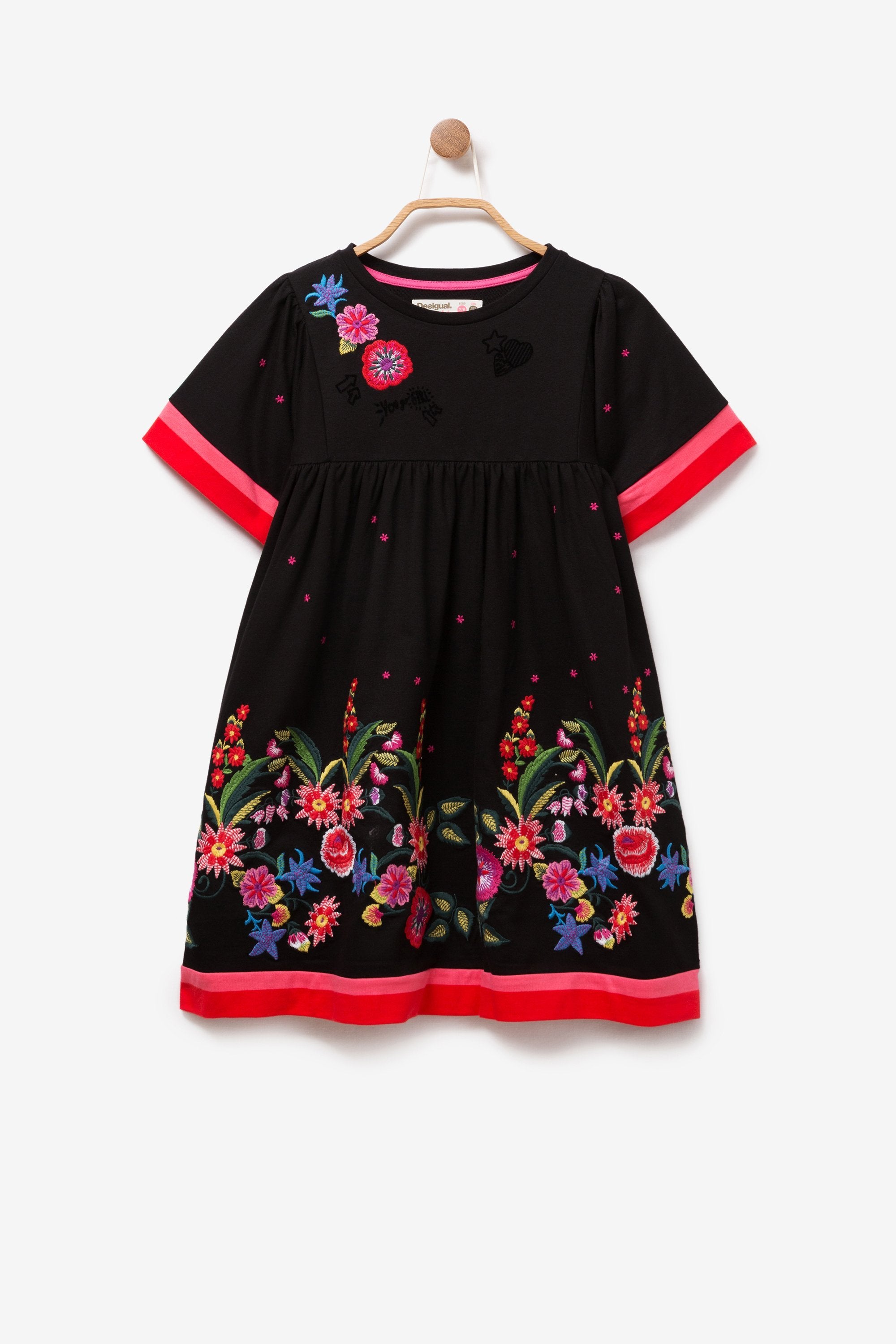 Black Dress With Floral Embroidery P. Cottontail & Co. Black Dress With Floral Embroidery P. Cottontail & Co.