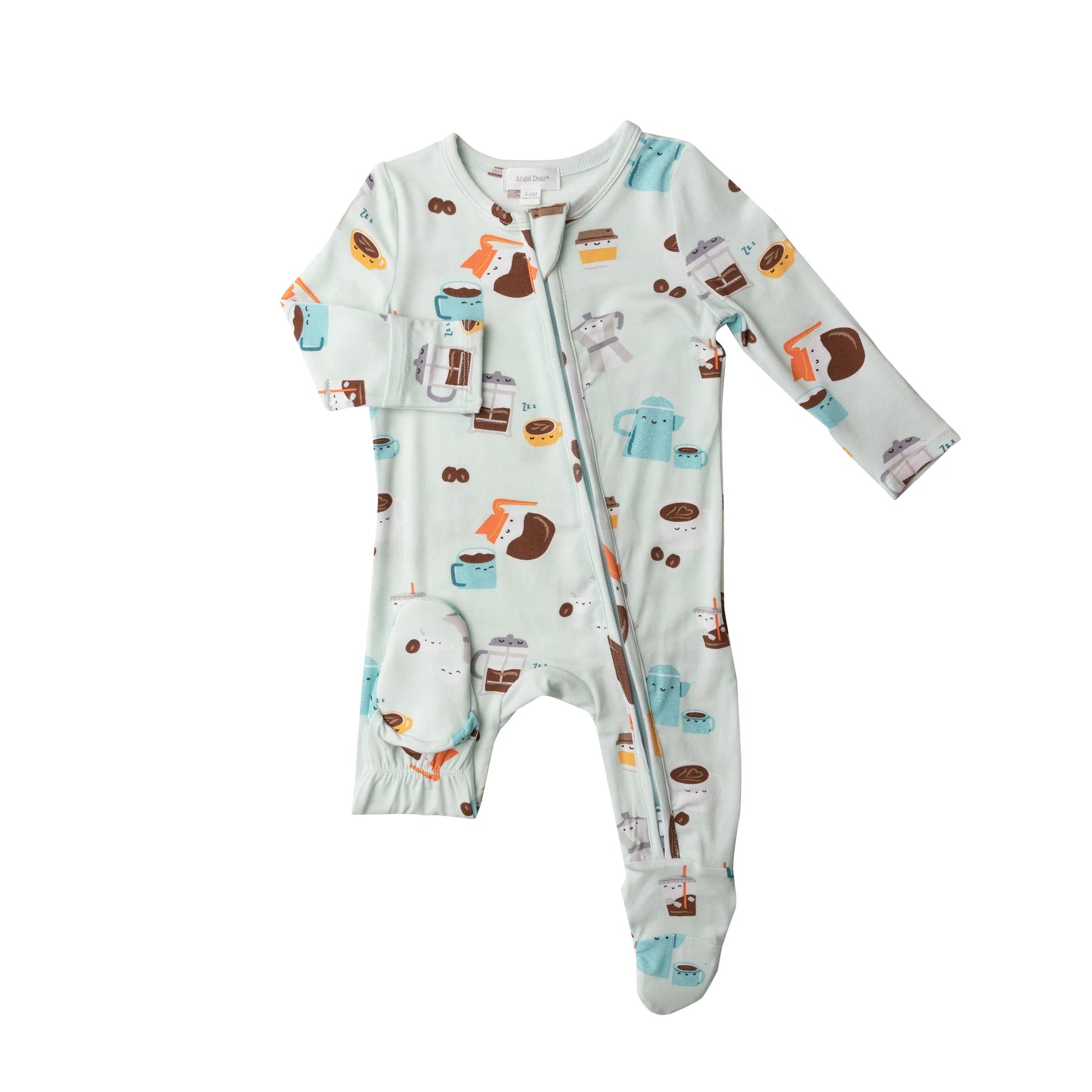 Coffee Mint 2 Way Zipper Footie by Angel Dear P. Cottontail Co