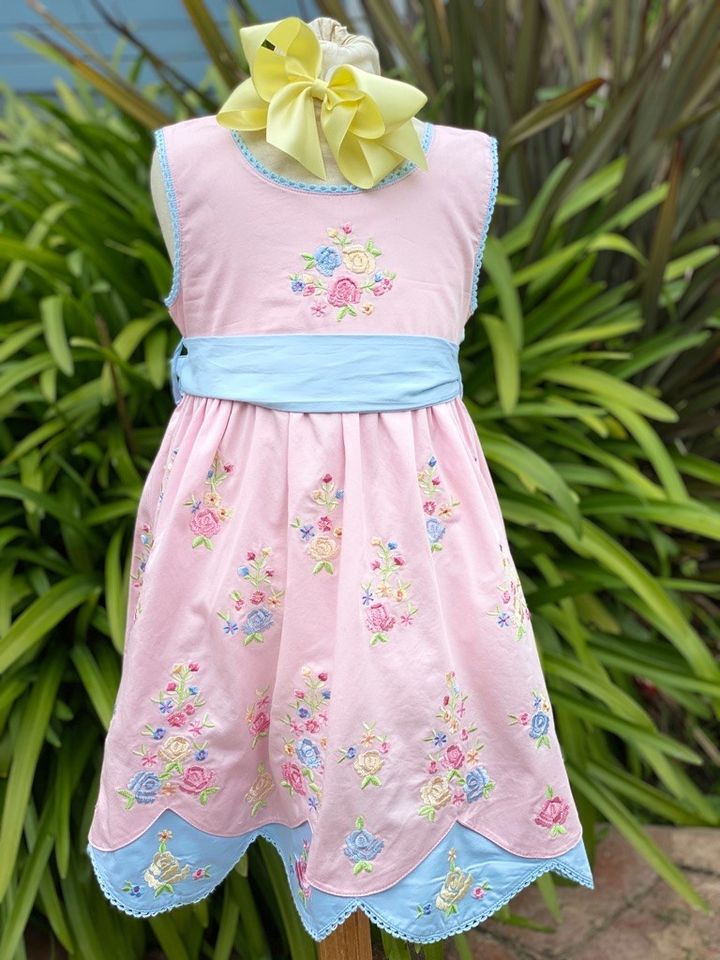 Rose Embroidered Dress by Cotton Kids 18 Months Rose Embroidered Dress by Cotton Kids 18 Months