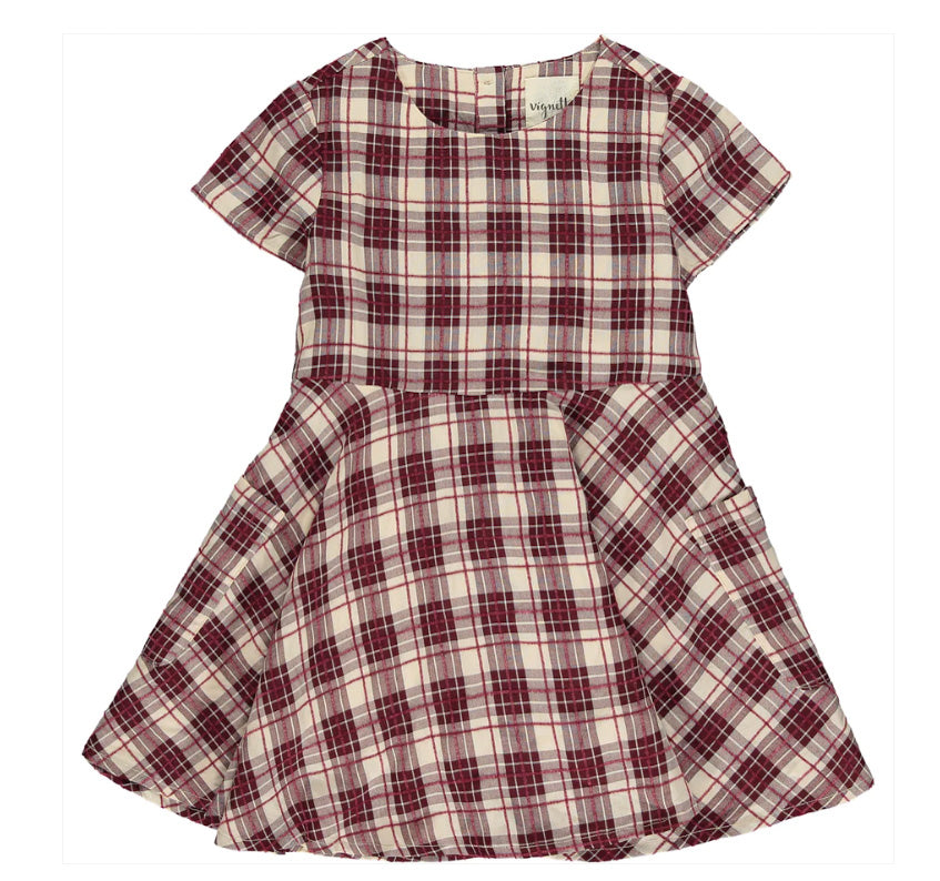 Debbie Dress by Vignette BURGUNDY PLAID / 4 Debbie Dress by Vignette BURGUNDY PLAID / 4