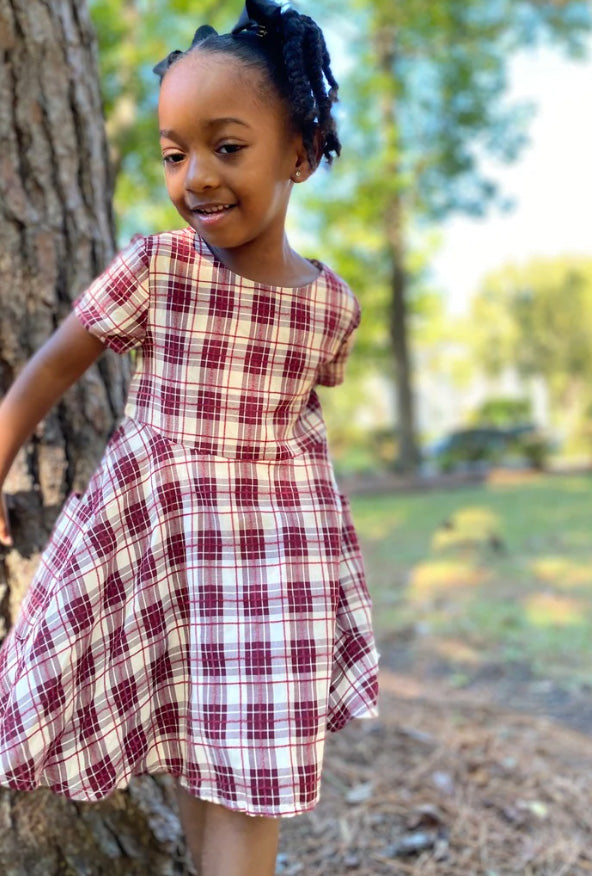 Debbie Dress by Vignette BURGUNDY PLAID / 4 Debbie Dress by Vignette BURGUNDY PLAID / 4