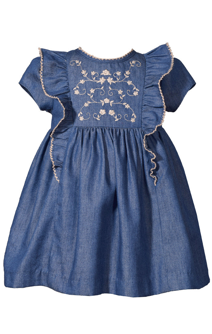 Embroidered Denim Dress by Bonnie Jean P. Cottontail & Co. Embroidered Denim Dress by Bonnie Jean P. Cottontail & Co.