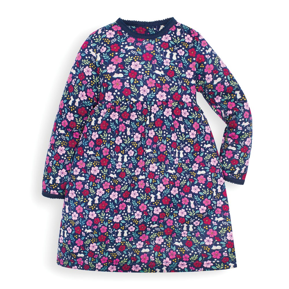 Girls' Navy Mouse Floral Classic Dress - Baby Girl - 6-12 Months - Blue Girls' Navy Mouse Floral Classic Dress - Baby Girl - 6-12 Months - Blue