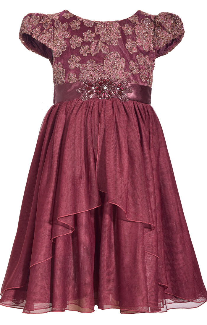 Embroidered Plum Dress with Peplum P. Cottontail & Co. Embroidered Plum Dress with Peplum P. Cottontail & Co.